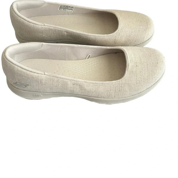 Skechers‎ Natural Beige Canvas Support Flats 9 - Picture 3 of 5
